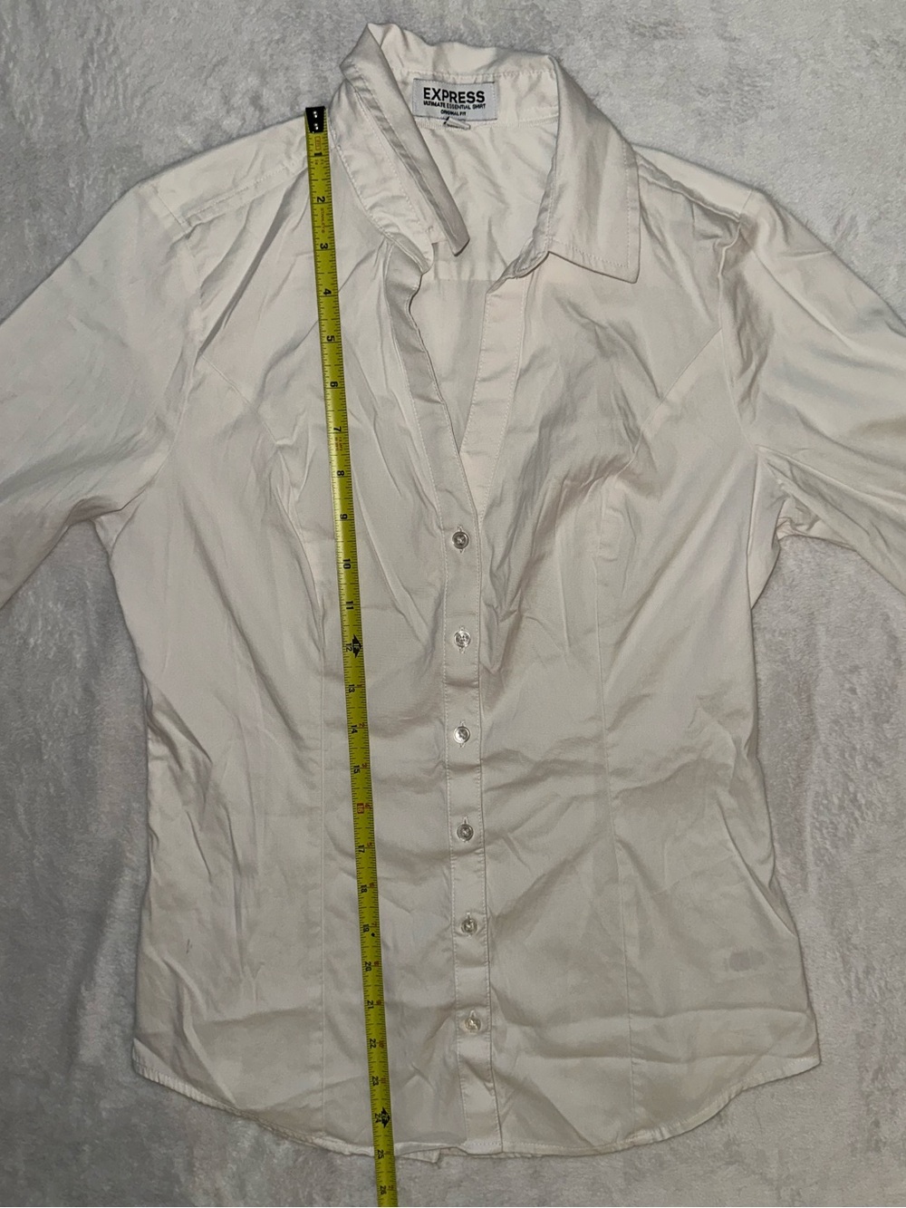 Express Ultimate Essential Shirt in White Size XS Button Down Original Fit - Picture 12 of 13
